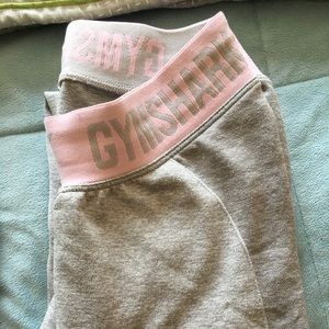 light pink and grey gymshark flex set
